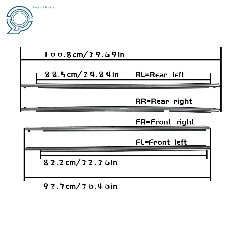 Window Weatherstrip Moulding Trim Seal Belt Chrome for Toyota RAV4 (2013–2018)