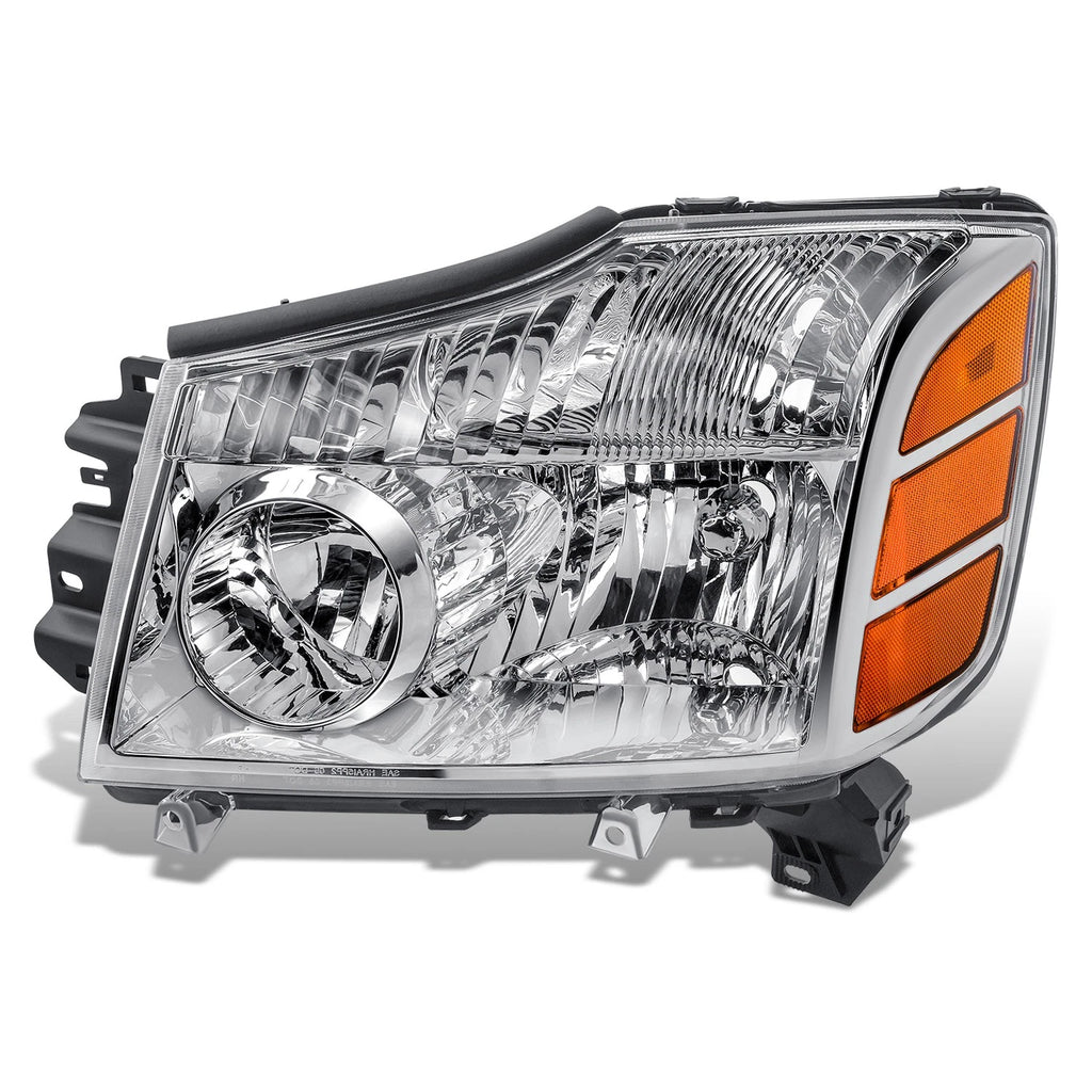 Left Chrome Housing Headlight Lamp for Nissan Armada Pathfinder Titan (2004–2007)