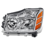 Left Chrome Housing Headlight Lamp for Nissan Armada Pathfinder Titan (2004–2007)