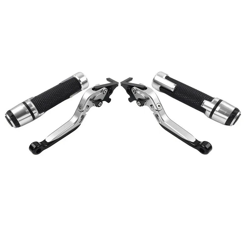 Silver Brake Clutch Lever Handlebar Grip Set for Yamaha XSR900 (2016-2023)