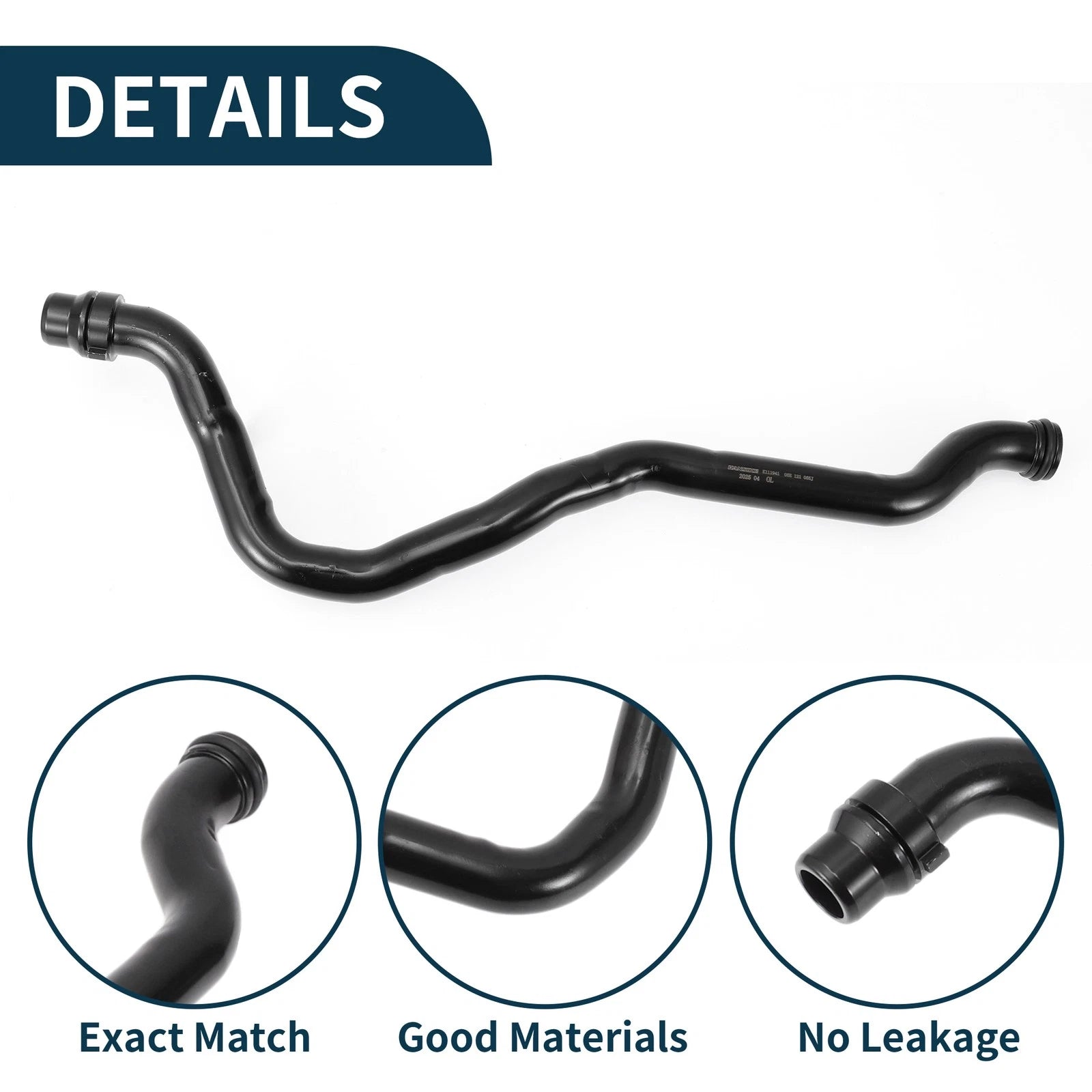 Radiator Hose Coolant Pipe for Audi A6 (2005–2011) No. 06E121065J Iron Black