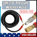 3/8" x 50ft Hot Water Pressure Washer Hose 6000psi 2-Braid R2
