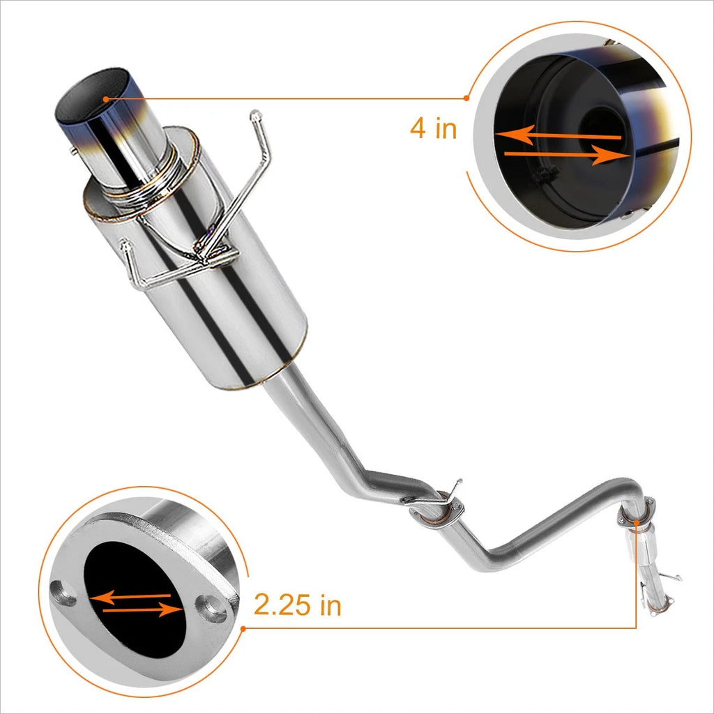 4" Burnt Tip Muffler for Honda Accord F22A/F20A (1990–1993)
