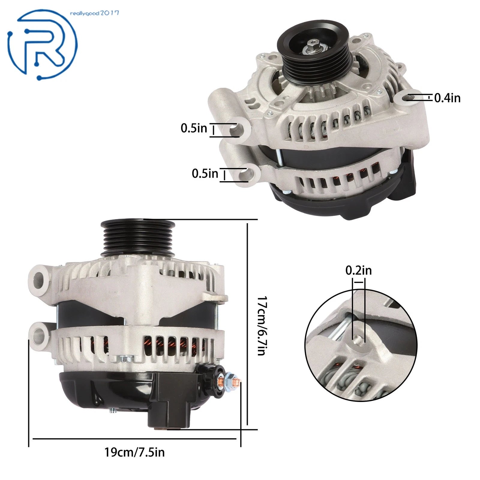 Front Alternator 150A 12V CW 6-Groove for Land Rover Range Rover Sport (2010)