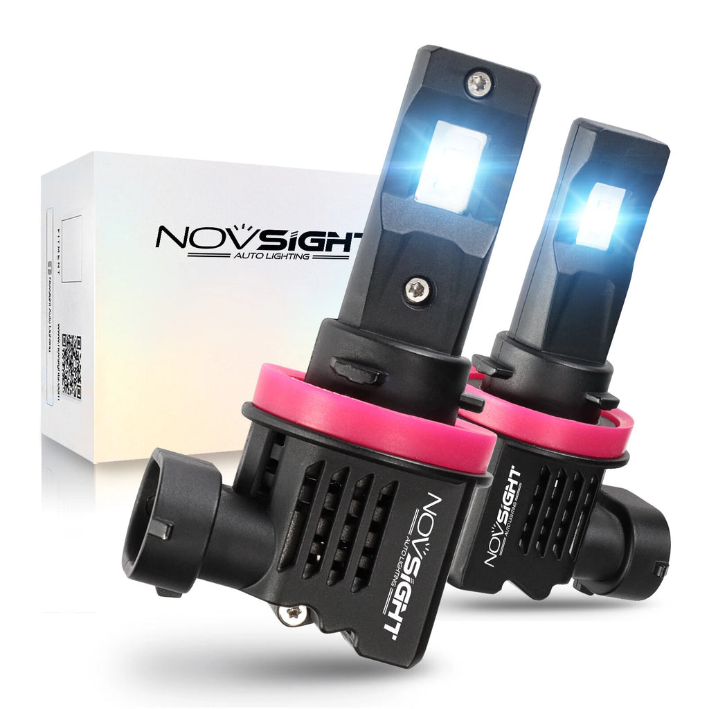 H11 LED Headlight Bulbs for NOVSIGHT (6500K, 40000LM, High/Low Beam)