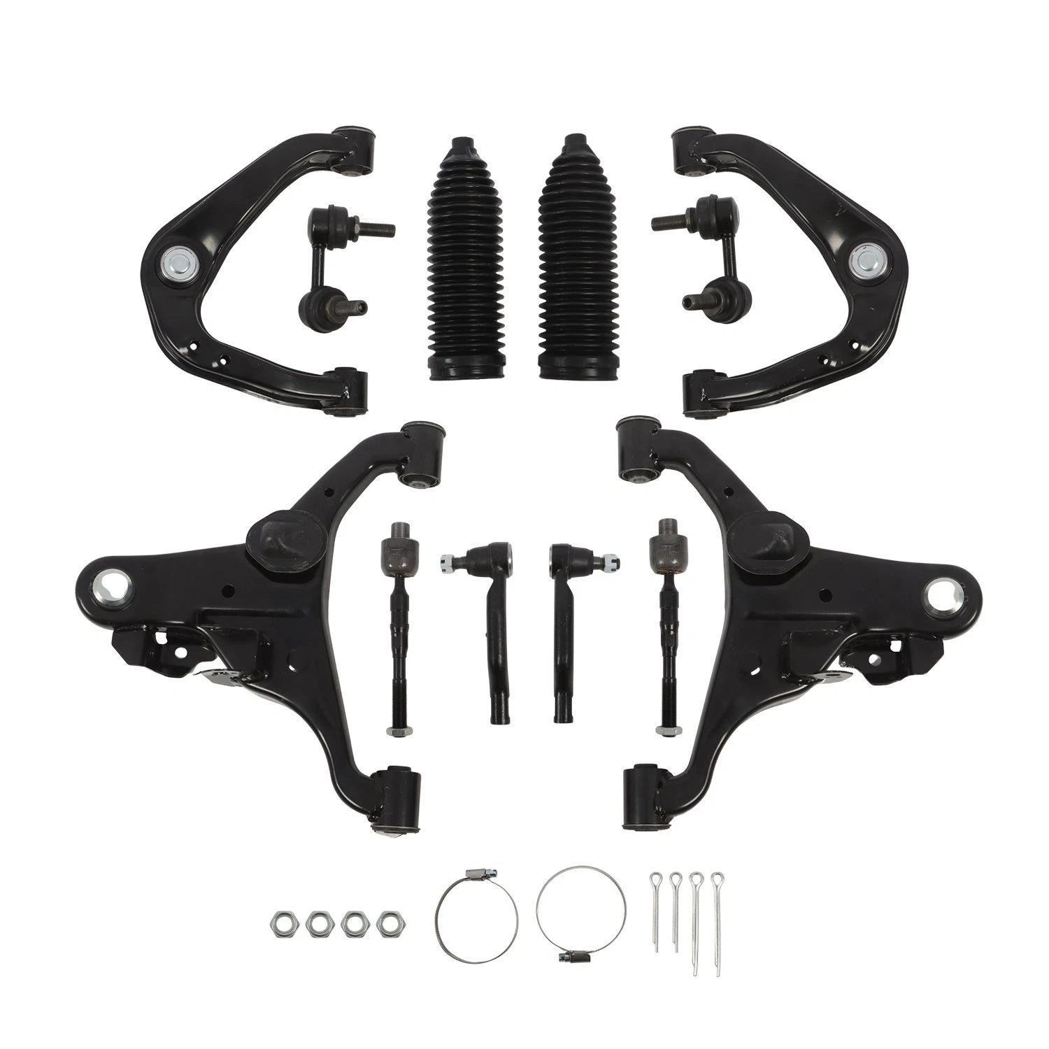 Set of 2 Front Upper Lower Control Arm Tie Rod End for Nissan Frontier Xterra (2005–2018)