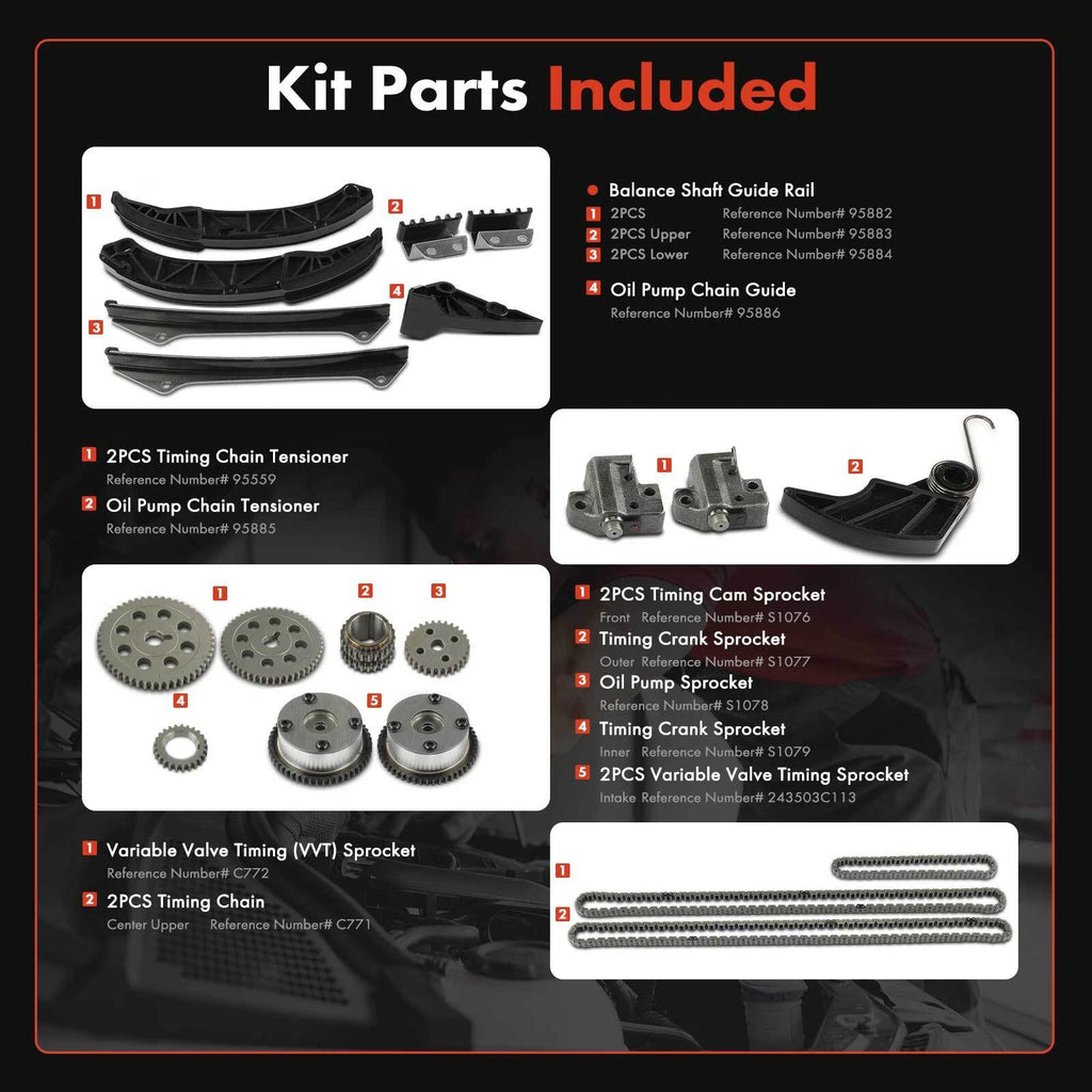 20x Timing Chain Kit for Kia Sedona (2006–2010) Hyundai Veracruz V6 3.8L