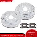 Front Slotted Rotors Brake Pads Kit for Chevy Silverado GMC Sierra 1500 (2007–2023)