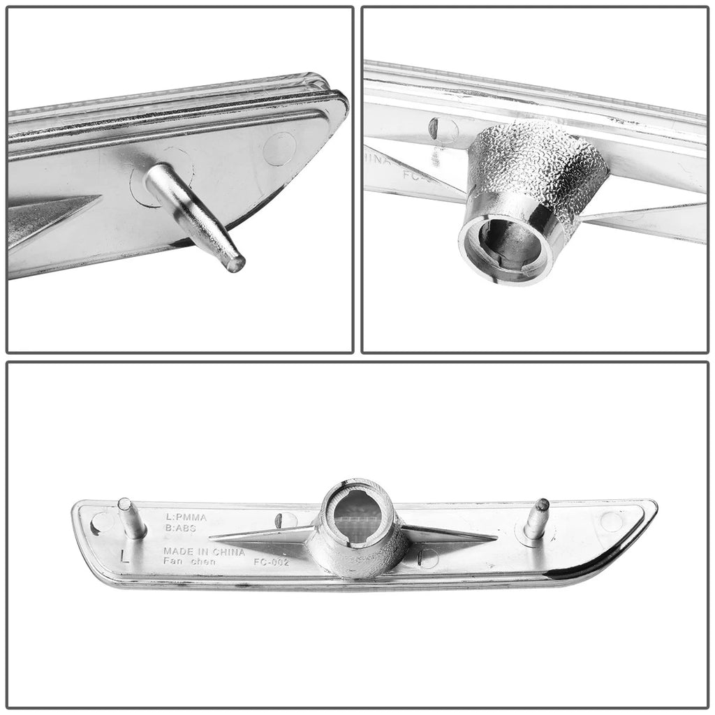 Chrome Pair Front Bumper Side Marker Light Signal Lamps for Ford Mustang (2010–2014)