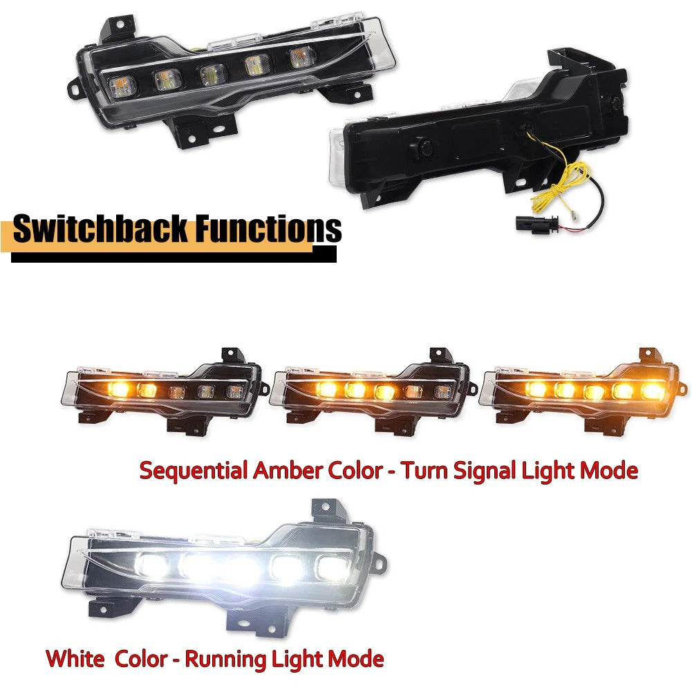 Clear Switchback LED Fog/DRL Kit for Tesla Model 3 Y (2017–2023)