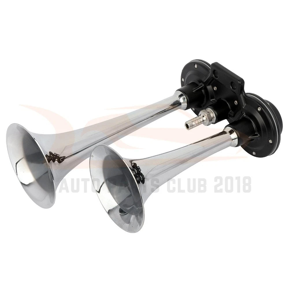 Dual Trumpet Air Horn Compressor Kit for Truck Boat (Train)