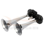 Dual Trumpet Air Horn Compressor Kit for Truck Boat (Train)