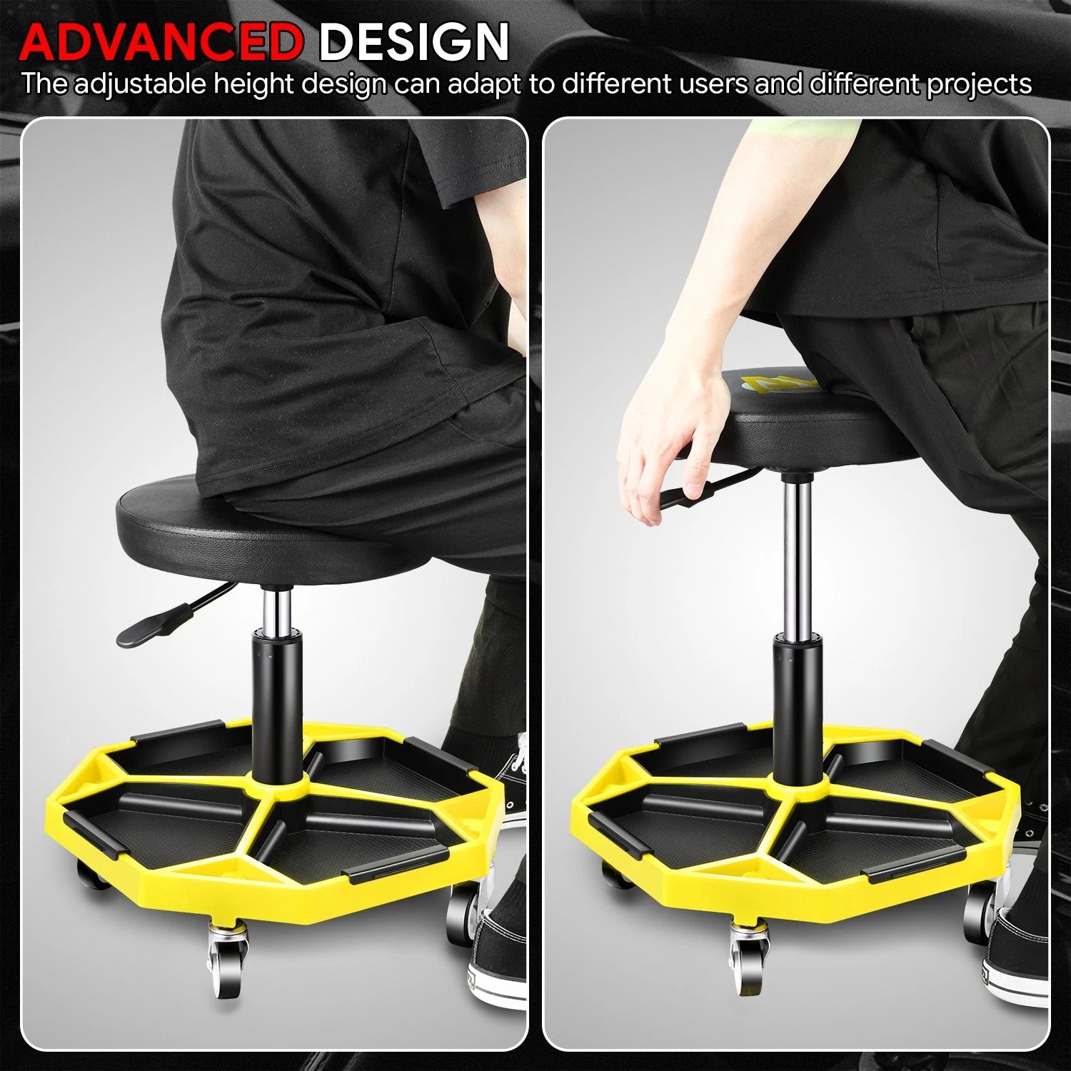 Adjustable Mechanics Roller Seat for Universal Use (15.74"-21.25")