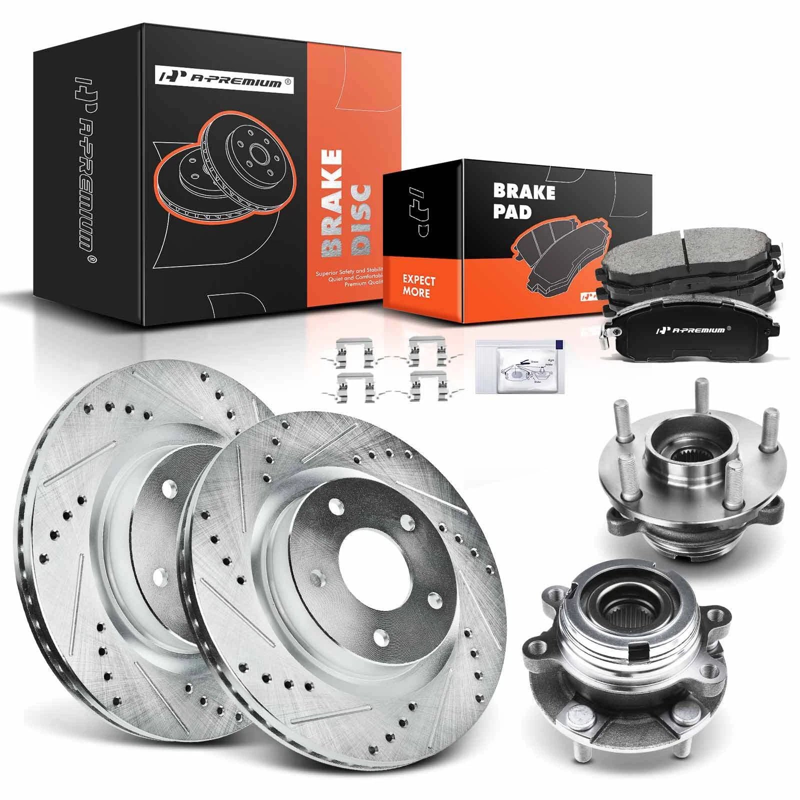 Front Drilled Rotors & Ceramic Pads for Nissan (2007–2012)