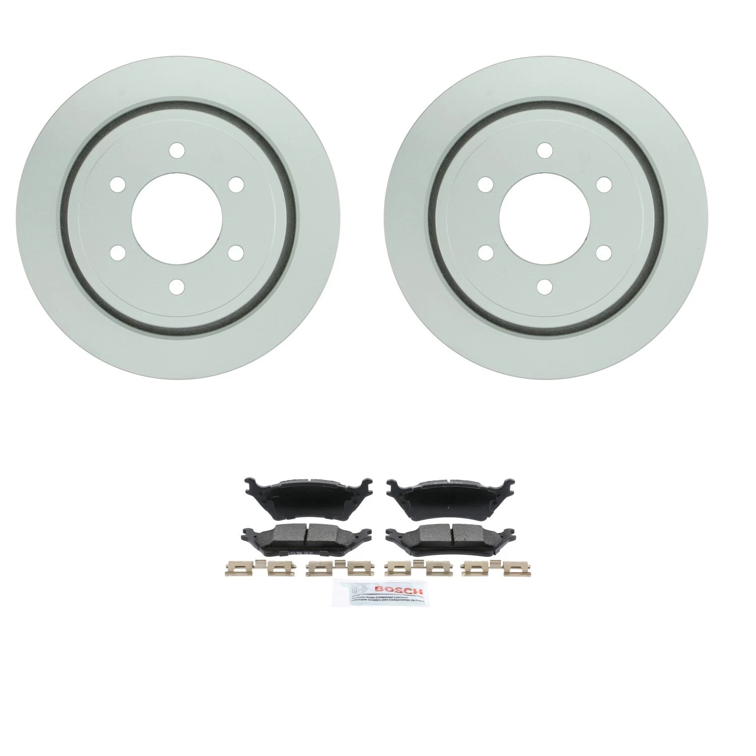 Bosch Rear Disc Brake Rotors & Ceramic Brake Pads Kit for Ford F-150 (2004–2023)