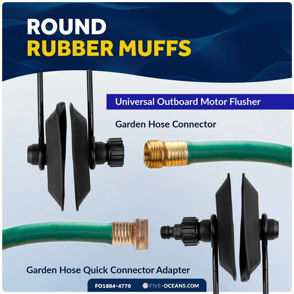 Outboard Motor Flusher Muffs & Gear Oil Pump Set for Universal