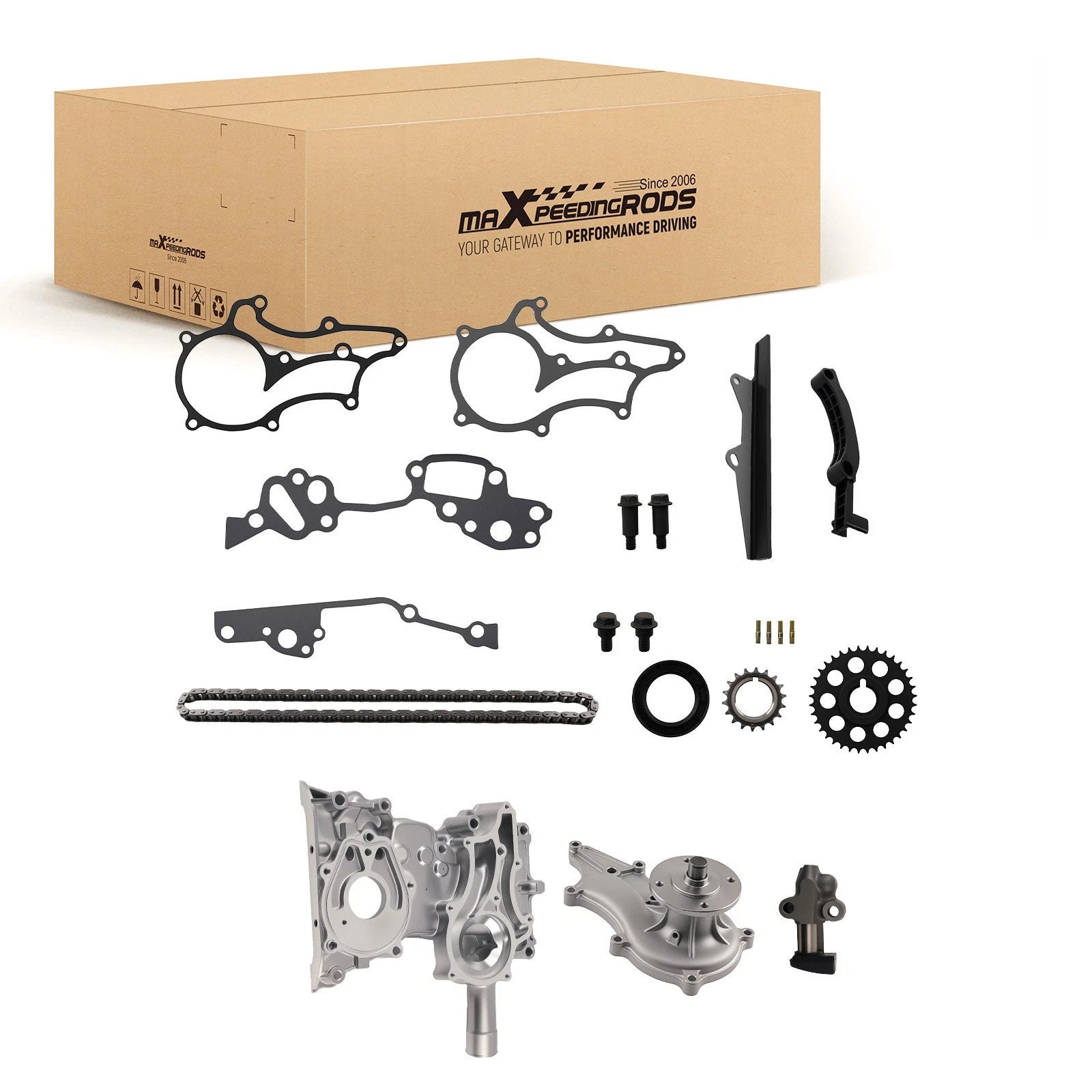 Timing Chain Kit & Water Pump for Toyota Pickup 4Runner 1985–1995 2.4L 22RE 22REC