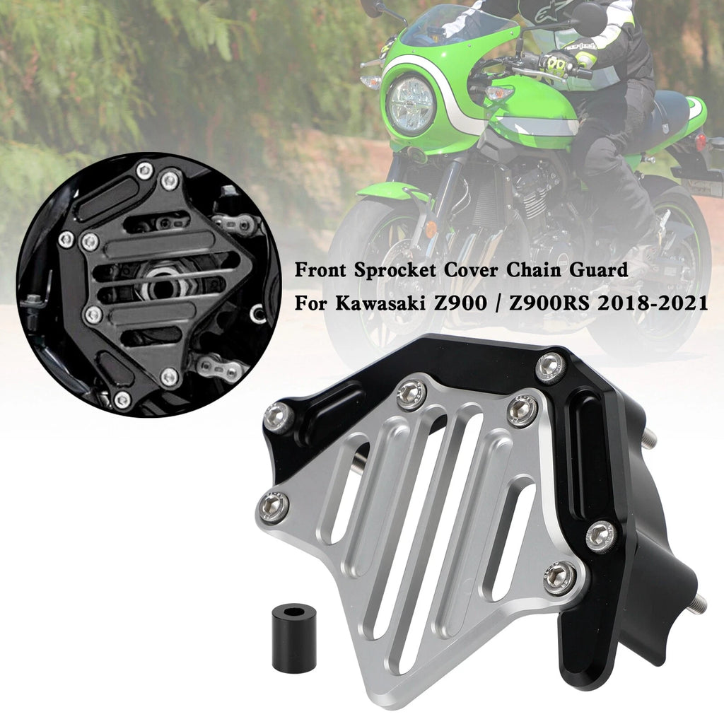 Front Sprocket Cover Chain Guard for Kawasaki Z900 Z900RS (2018–2021) Silver T9