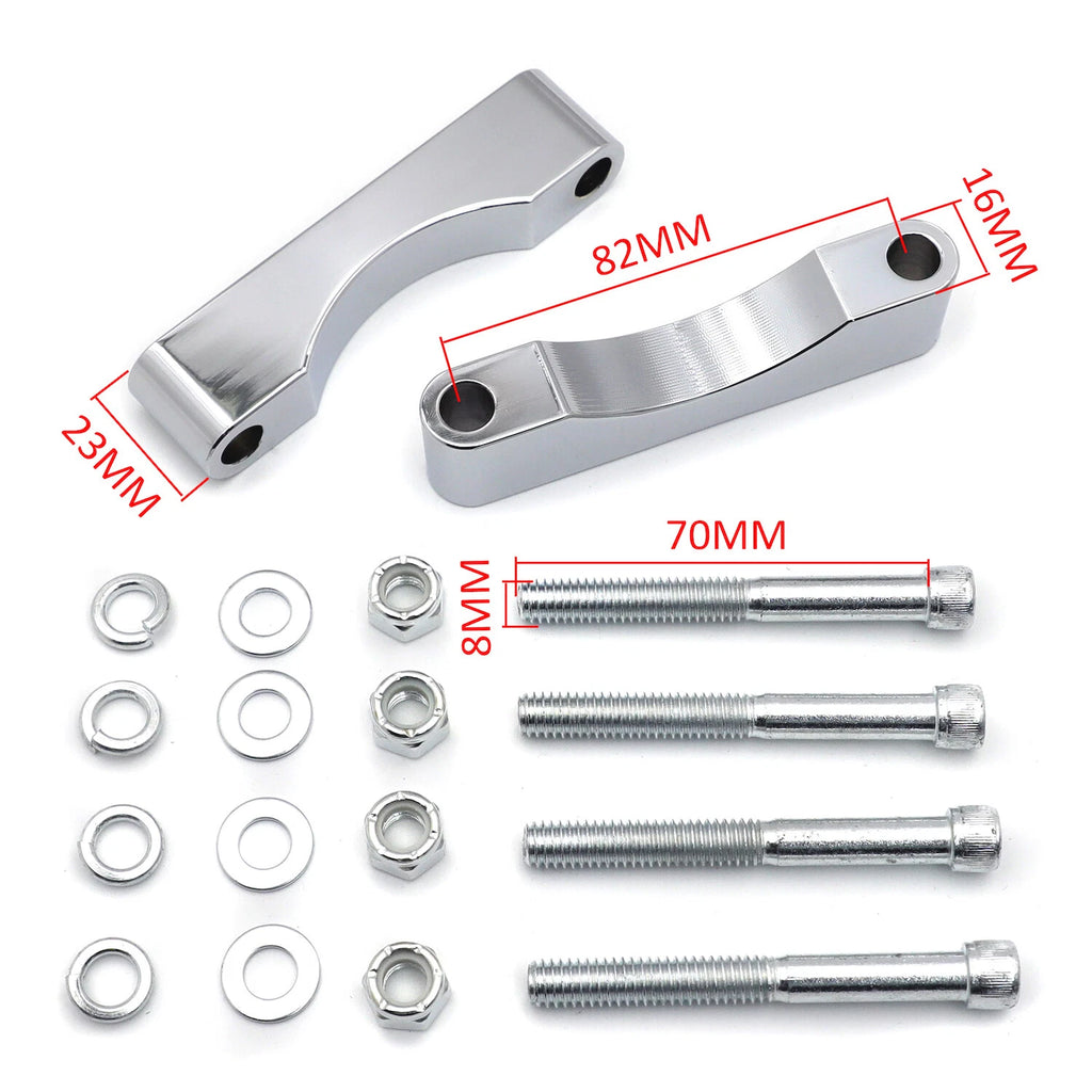 Set of 2 Chrome Front Fender Brackets for Harley Touring (2014–2019)