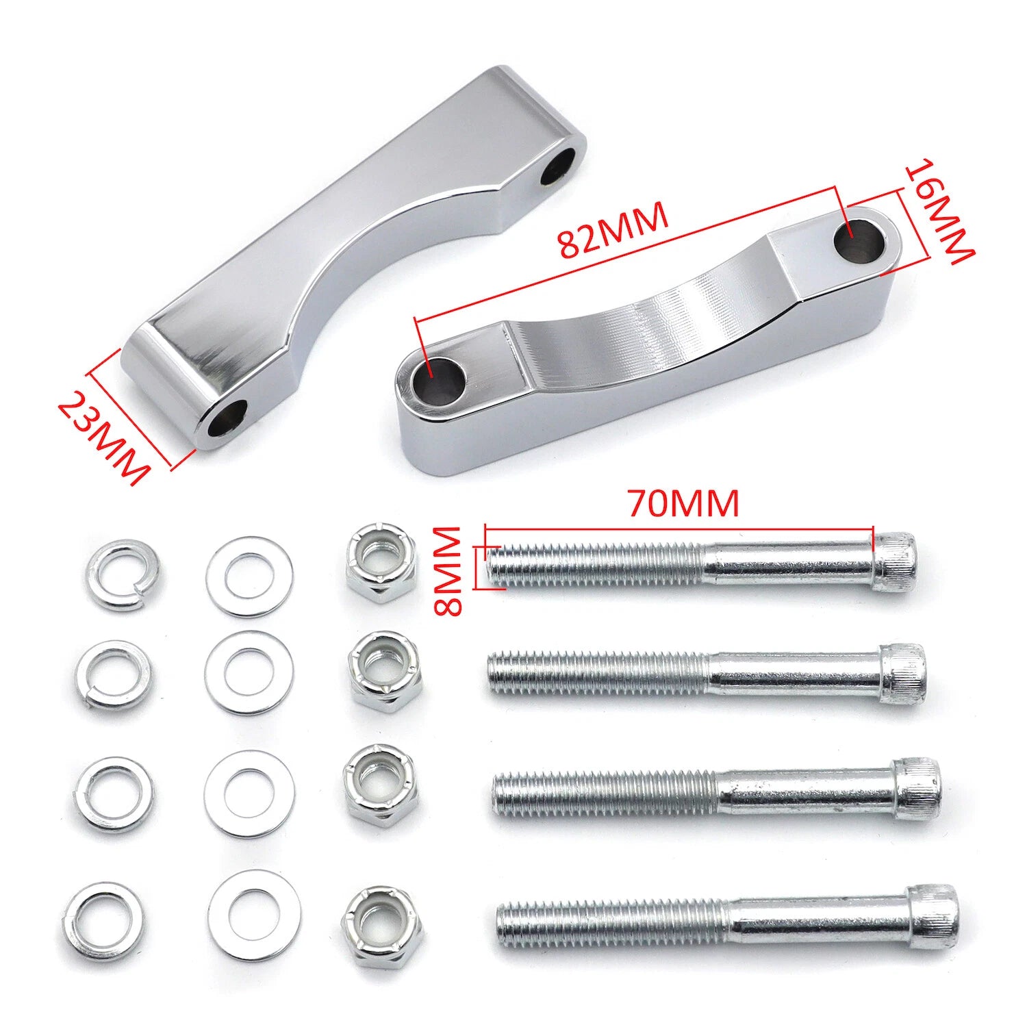 Set of 2 Chrome Front Fender Brackets for Harley Touring (2014–2019)