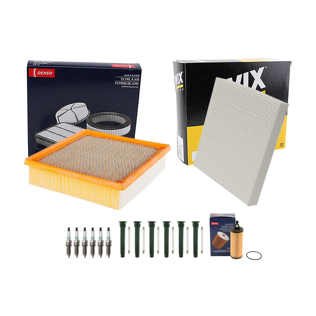 Denso Tune Up Kit & NGK 6 Spark Plug Boot for Durango Grand Cherokee (2011–2020)