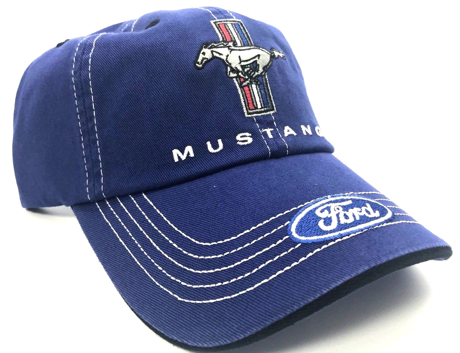 Ford Mustang Hat Cap Blue Tri Bar Pony Logo for Ford Mustang (2005–2014)