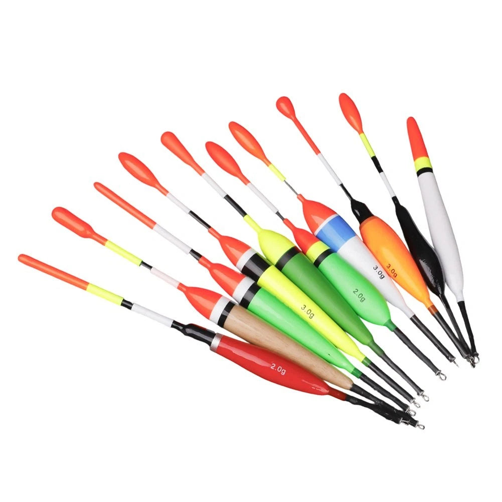 Set of 10 Assorted Balsa Fishing Floats for Sea Shore Applications