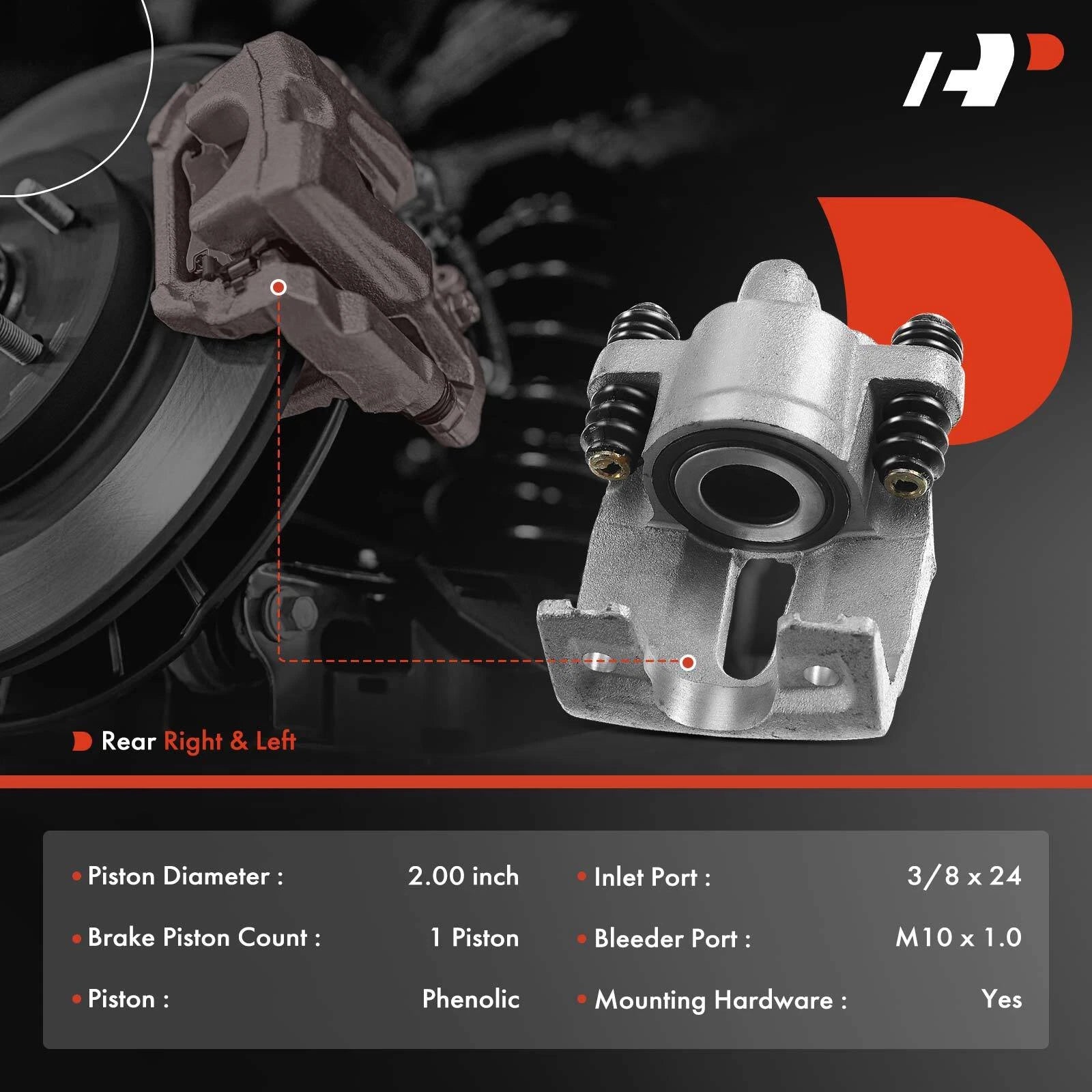 Pair Rear Brake Calipers for Ford F-150 (2004–2011) Lincoln Mark LT (2006–2008)