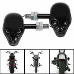 2X LED Turn Signal Skull Indicators for Motorcycle (12V)