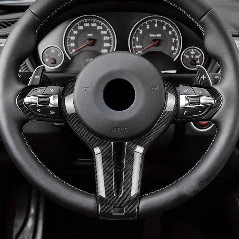 Carbon Fiber Steering Wheel Cover for BMW M2 M3 M4 M5 M6 (2014-2021)