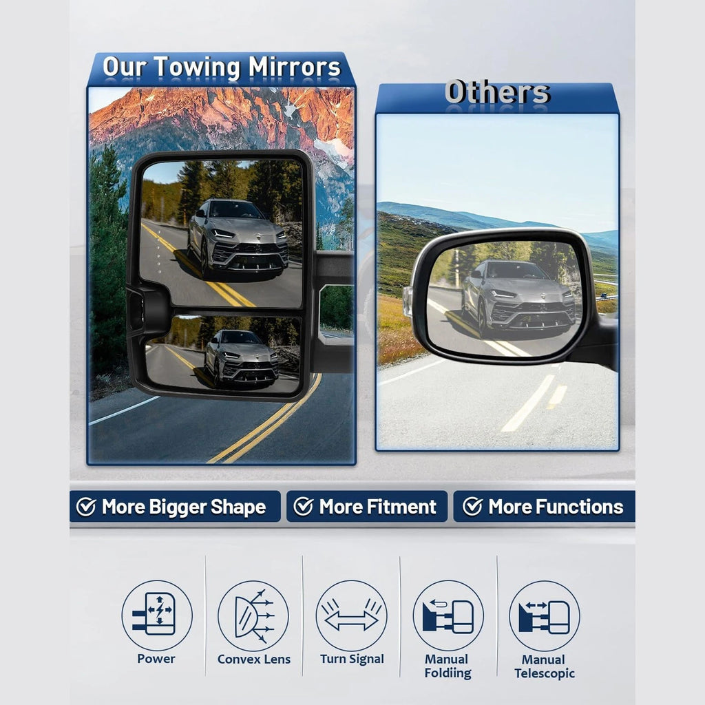 Power Towing Mirrors with Signal Lights for Chevy C/K 1500 2500 3500 (1988–1998)