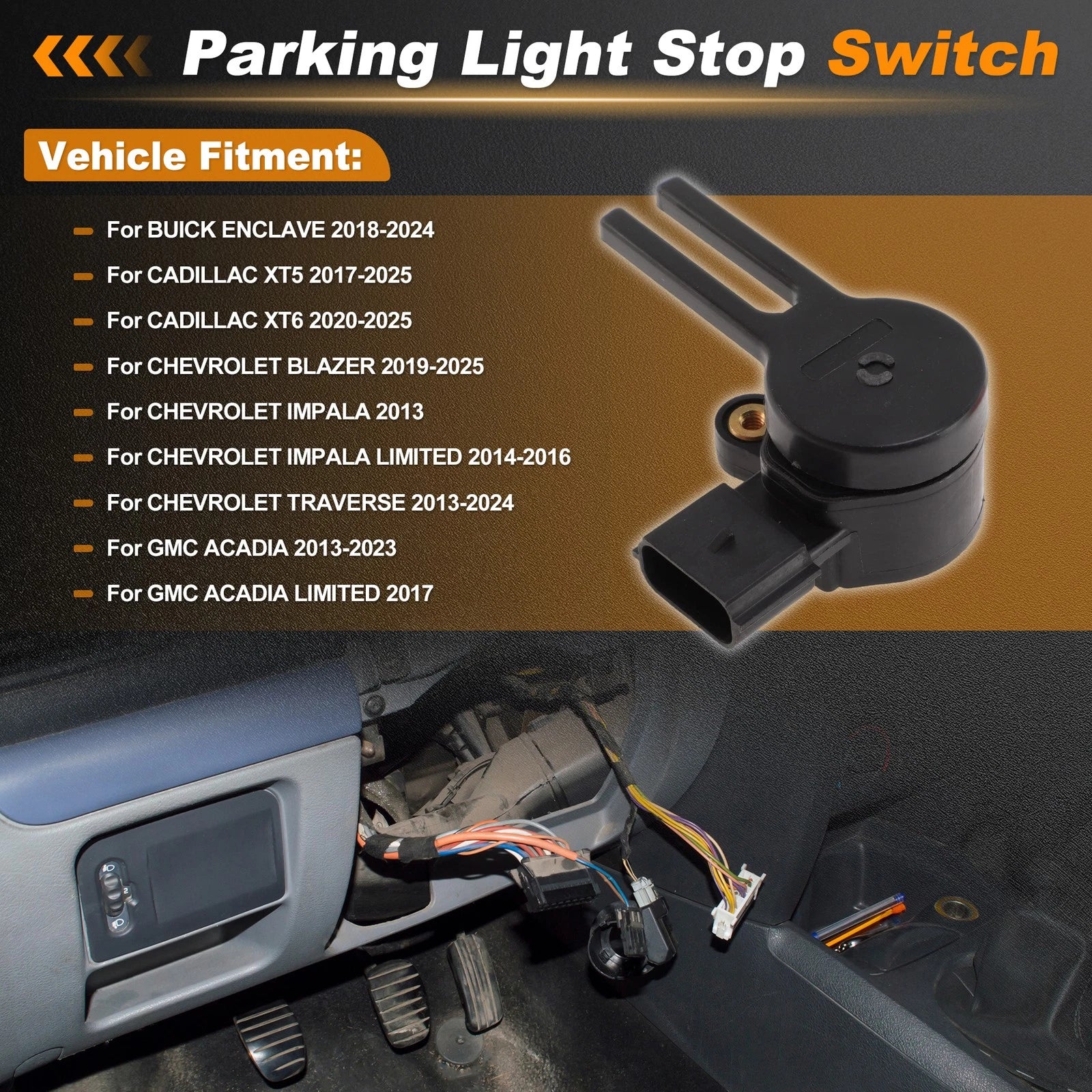 Brake Light Switch for Buick Enclave (2018–2024) 13583372 1 pcs
