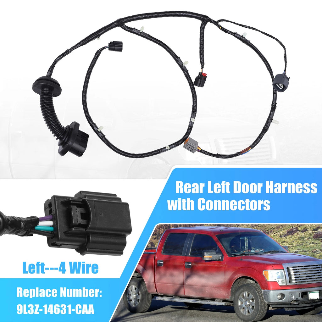Rear Left Door Harness w/Connector for Ford F150 Crew Cab (2009–2014)