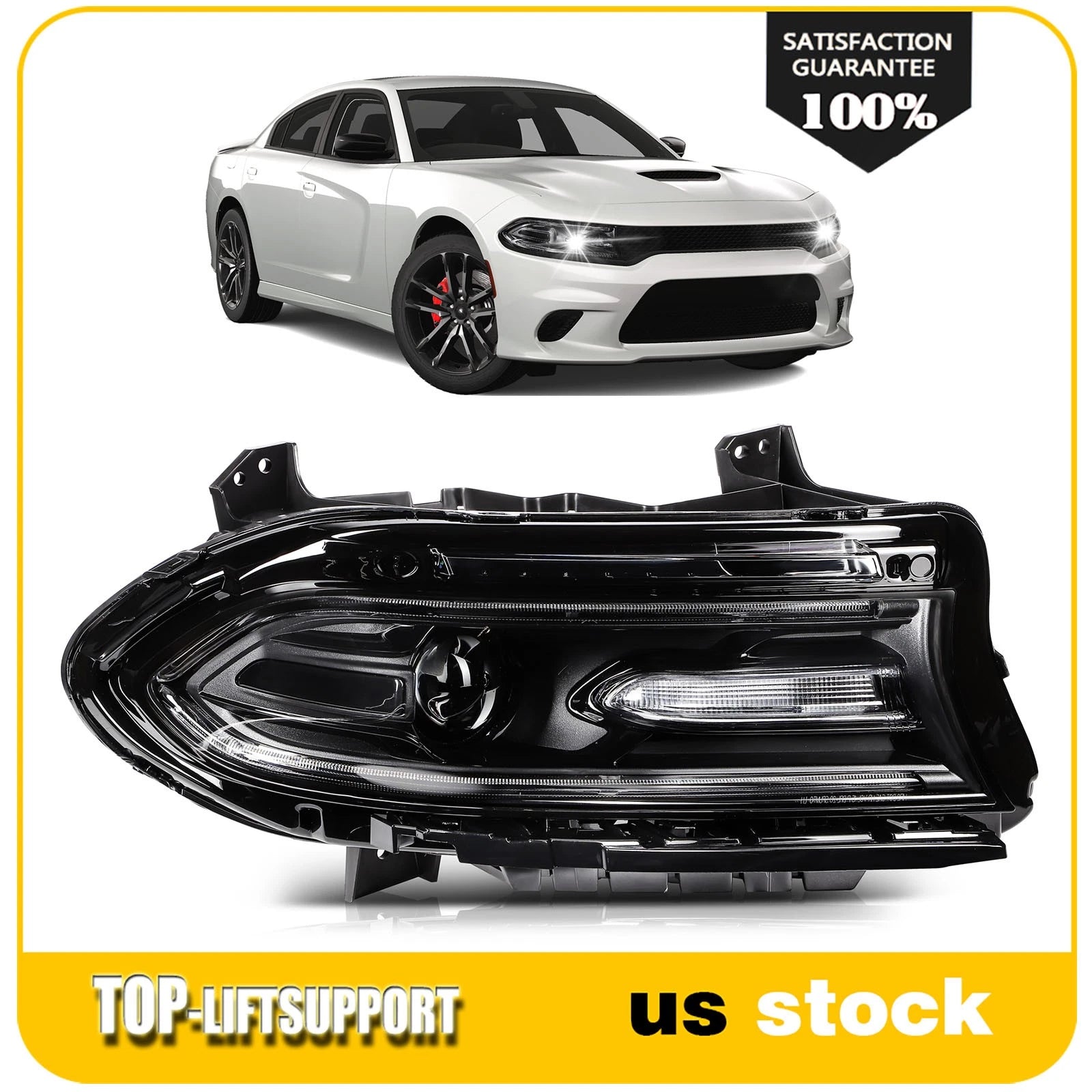 Headlight Assembly for Dodge Charger (2015–2023) Black Housing RH