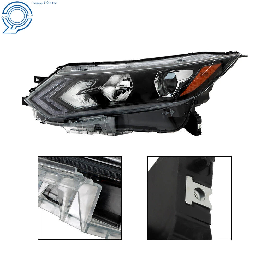 LED Driver Side Headlight for Nissan Rogue (2020-2022) Black Assembly
