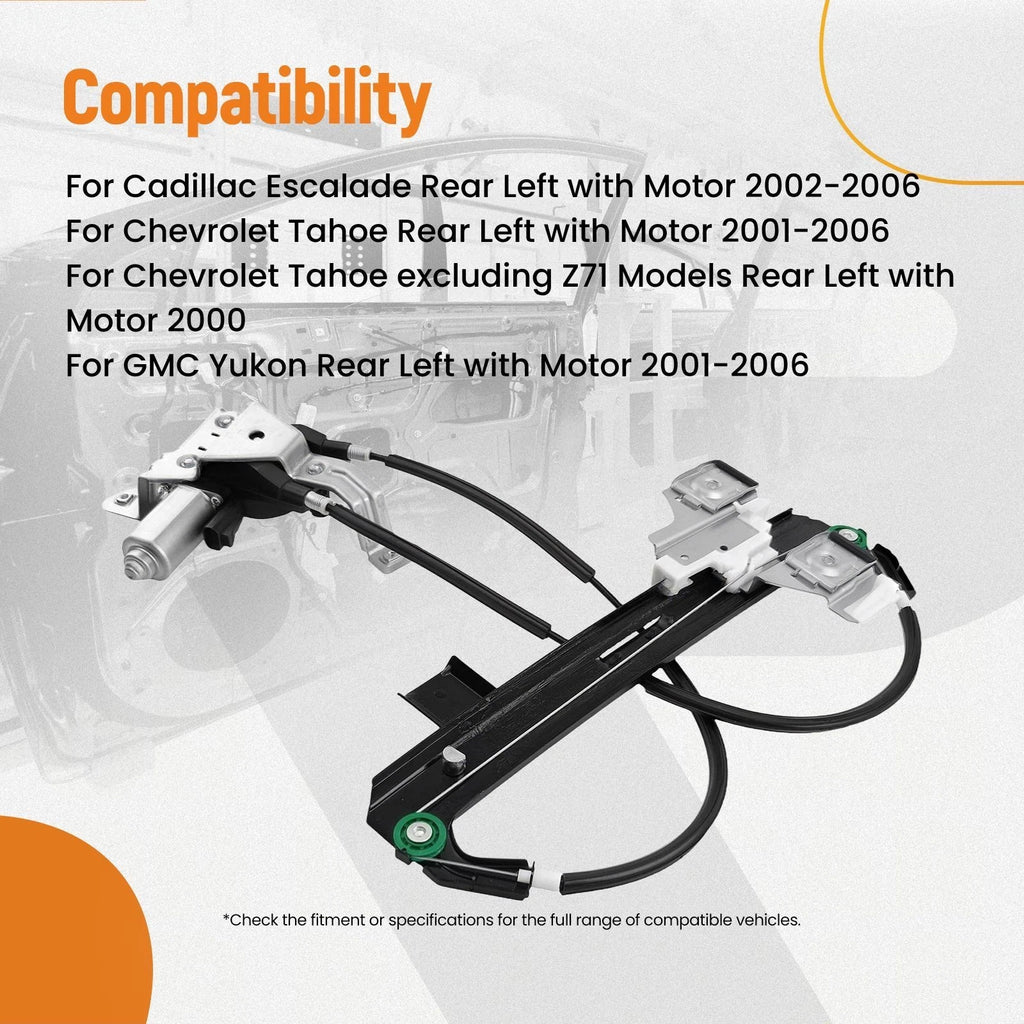 Power Window Regulator & Motor Rear Left LH for Chevrolet Tahoe Yukon (2000–2006)
