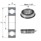 60/22NR2RS Deep Groove Ball Bearings for Scooter Skateboard (22x44x12mm)