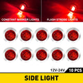 Set of 10 LED Marker Lights for Truck Trailer (Universal)