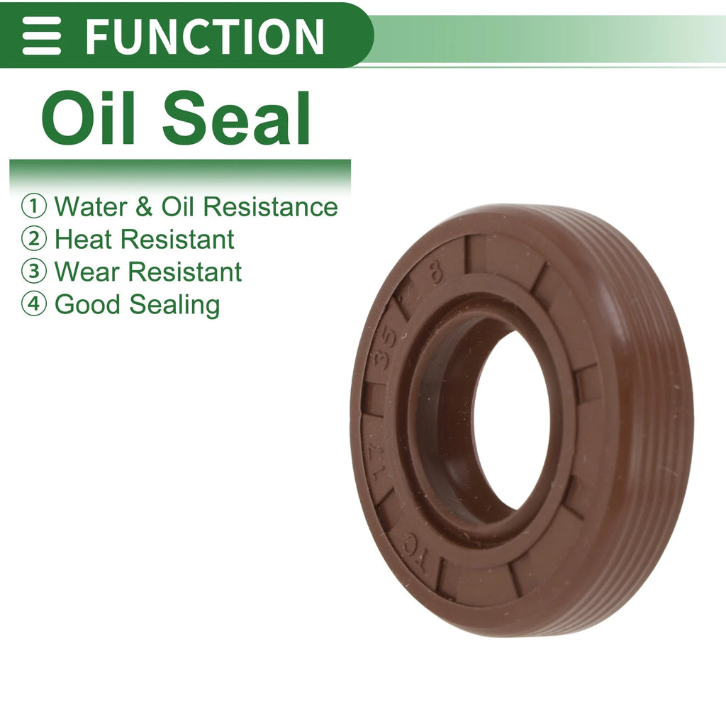 Oil Seal FKM Rubber 17x35x8mm for Various Models (5 Pcs)