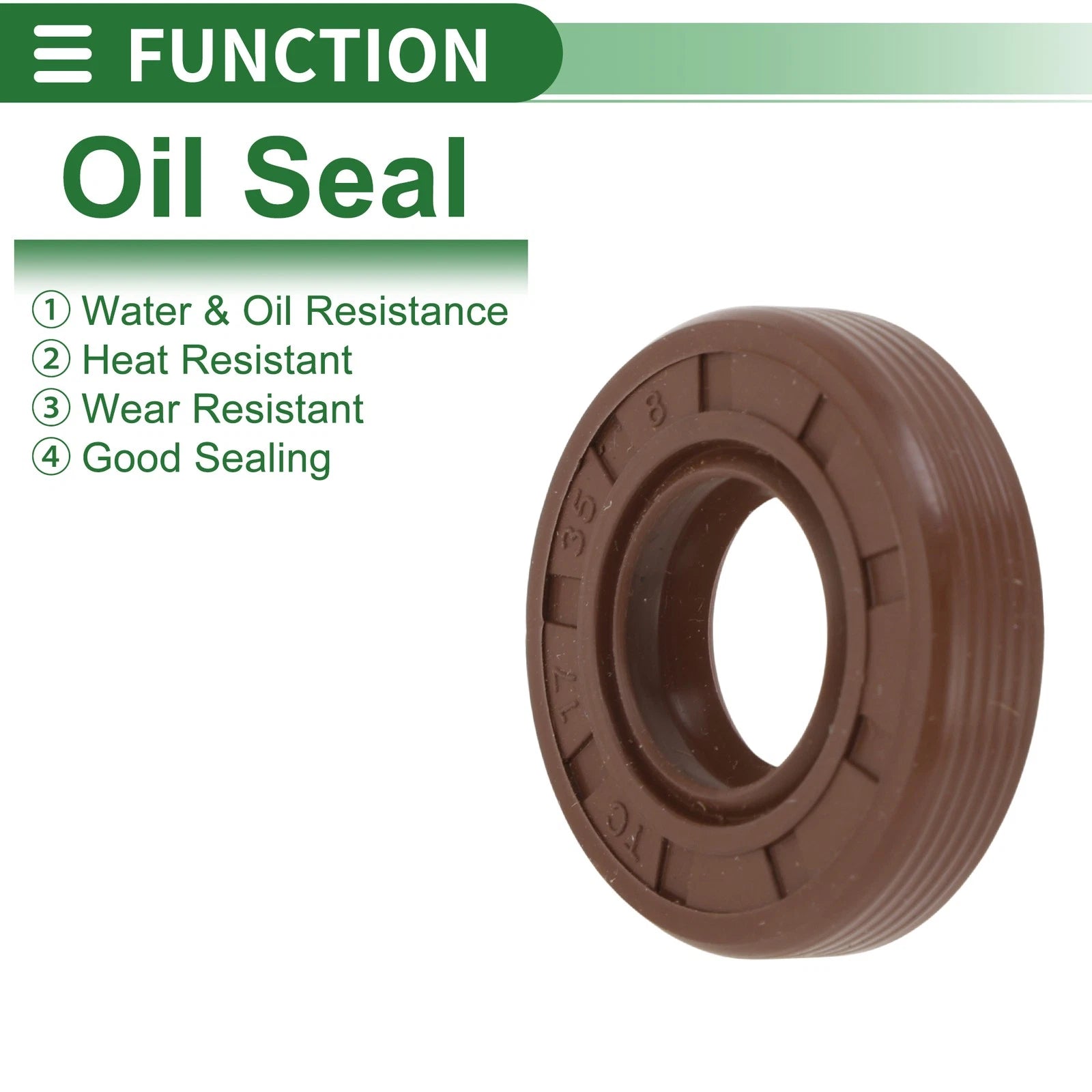 Oil Seal FKM Rubber 17x35x8mm for Various Models (5 Pcs)