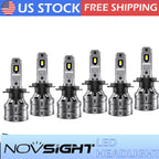 Set of 6 H7 LED Headlights Combo High Low Beam Fog Light Bulbs 9600LM for