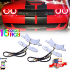 RGB-W LED Headlight Halo Ring Kit for Dodge Challenger (2015–2023)
