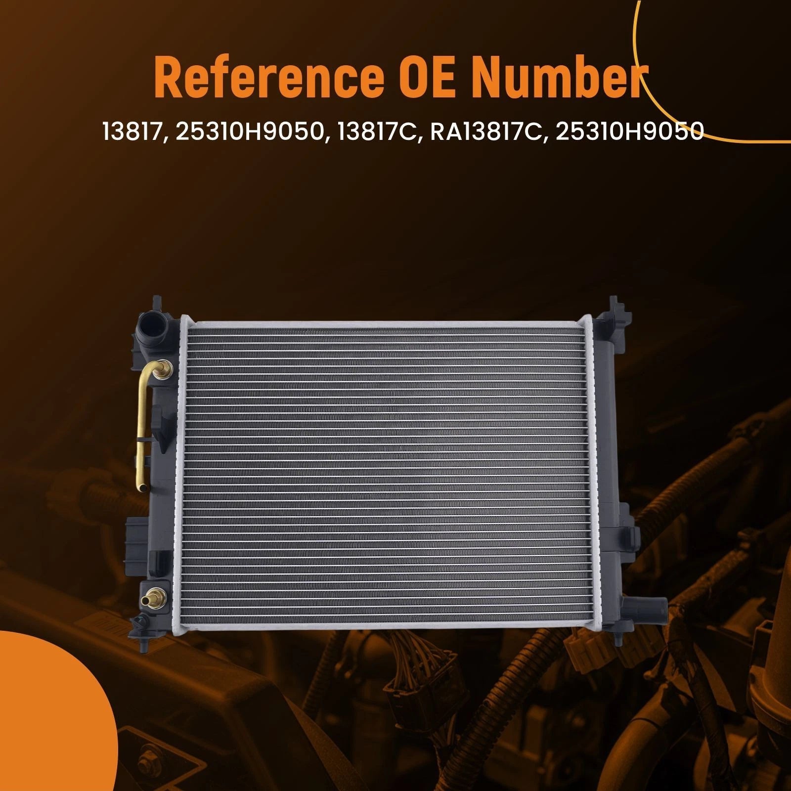 Cooling Radiator for Hyundai Accent 1.6L (2018–2021) 25310H9050 13817C