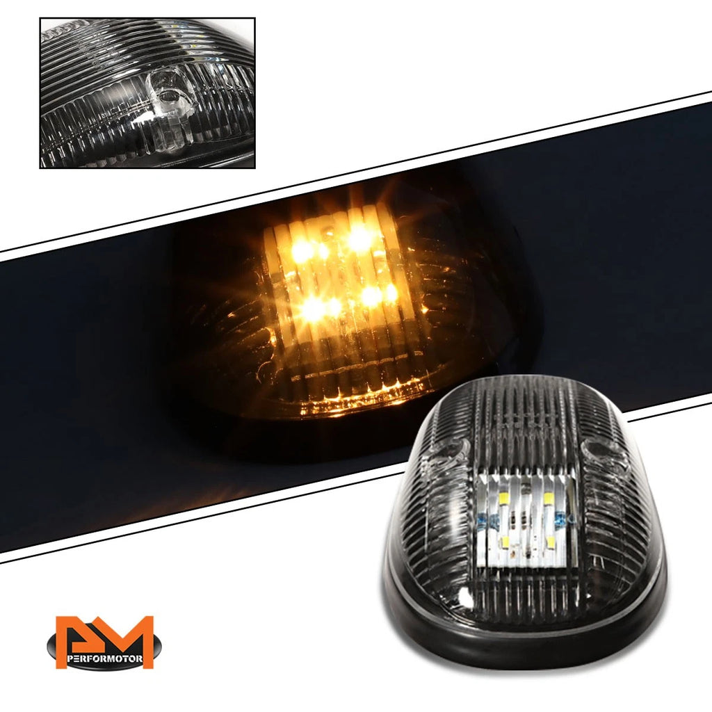 5Pcs Cab Roof Running Light Black Housing Yellow LED for Dodge Ram (1999–2001)