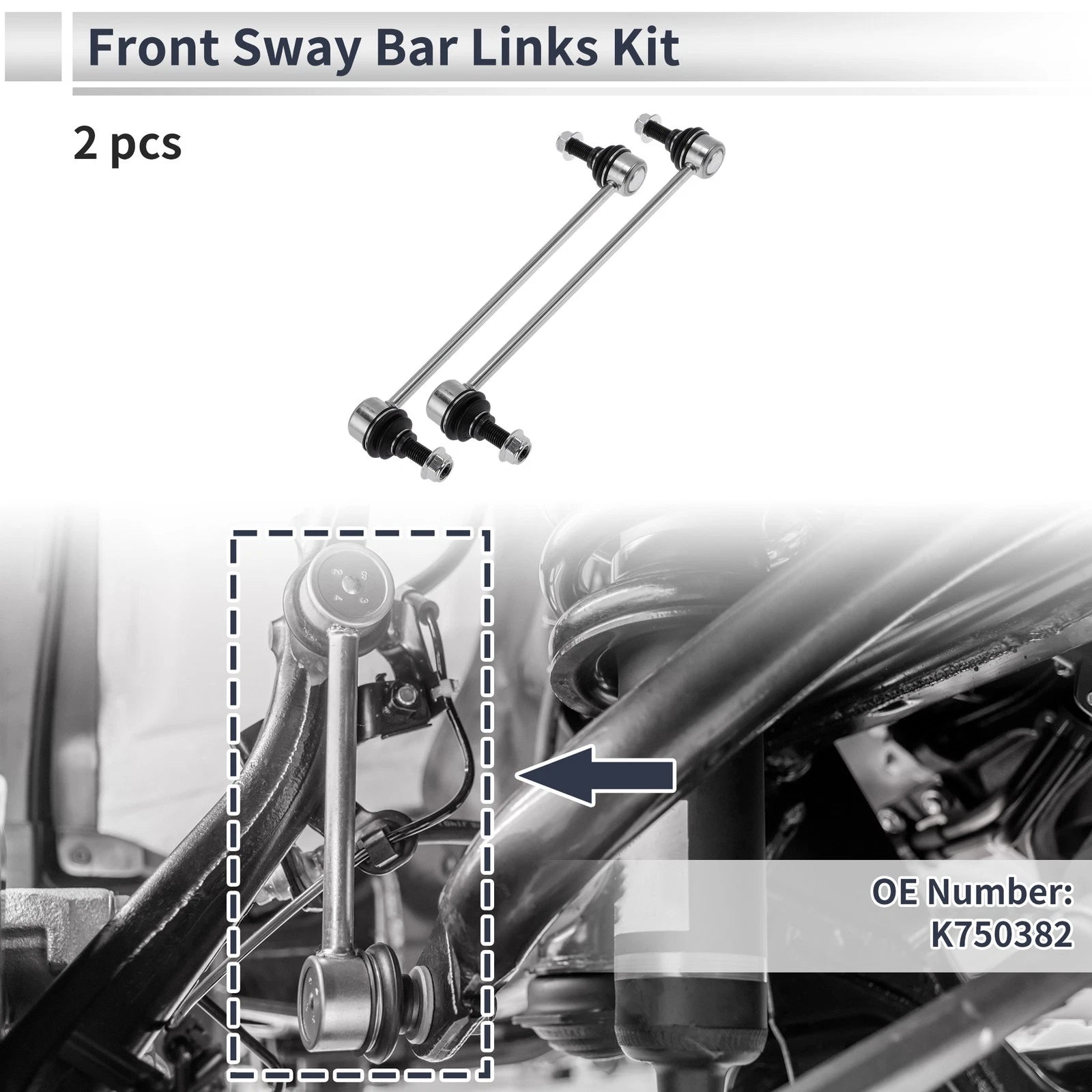 Front Stabilizer Bar Links No Bushing for Dodge Journey (2009–2020) No.K750382