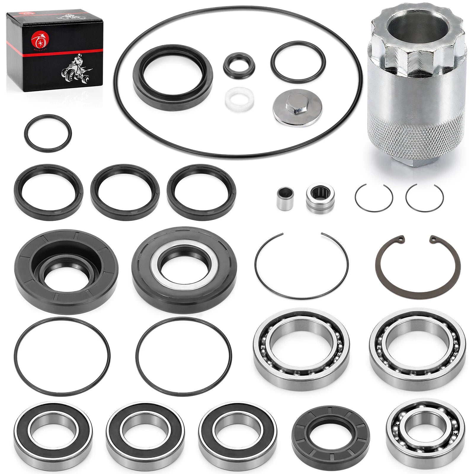 Rear Differential Axle Bearings Seals O Ring Kit for Honda TRX250X (2009–2023)