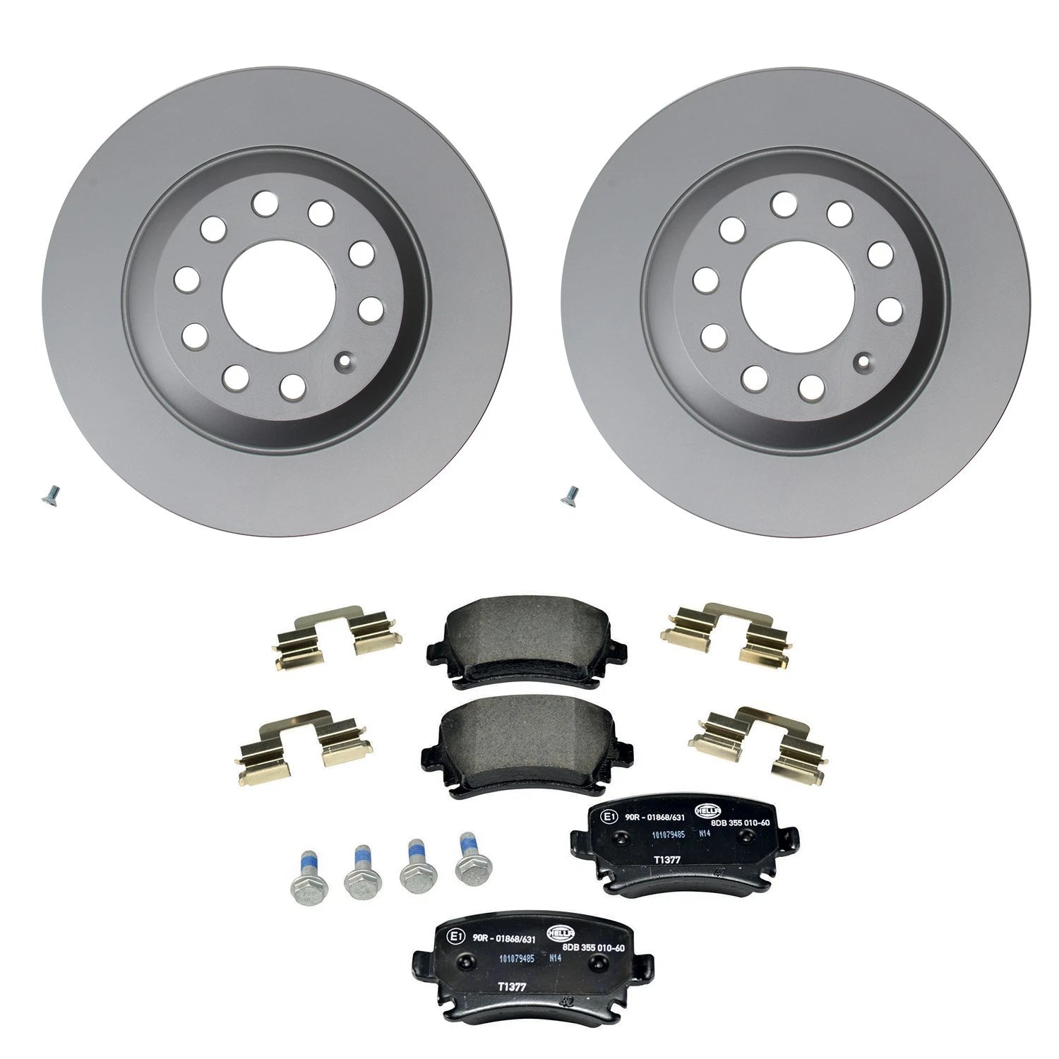Hella Rear Rotors Low-Met Disc Brake Pad Kit for Audi A6 Quattro