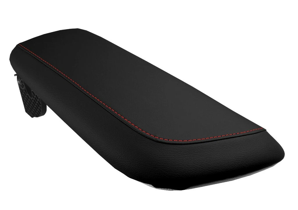 Console Lid Pull Over Cover Leather for Toyota Camry (2018–2021) Red Stitch