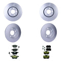 Hella Front Rear Rotors Disc Brake Pad Kit for Audi A4 (2002–2008)