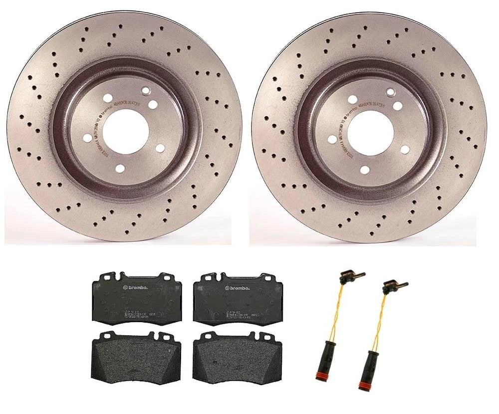 Brembo Front Brake Kit with Low-Met Pads & Sensor for MB W203 C32 AMG (2001–2007)